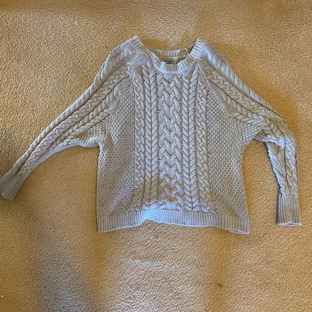 Grey cable knit sweater